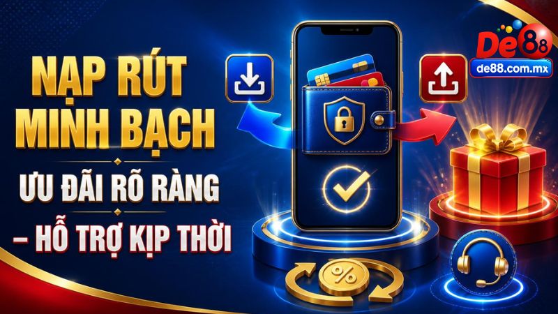 Hướng dẫn nạp và rút tiền tại DE88